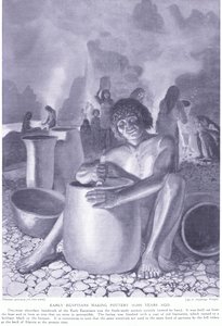 Antico egiziano che fa ceramica 10.000 anni fa, c.1920 da Henry Charles Seppings Wright